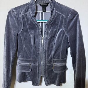 White House Black Market Charcoal Velvet Blazer